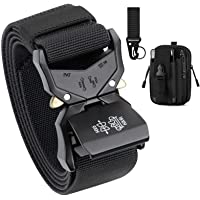 BESTKEE Cinturón táctico para Hombres- 3.8cm Cinturón Resistente- Cinturón Nylon Hebilla de Metal de Liberación Rápida…